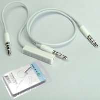 White New Headphones Adapter cord cable with Remote volume control for apple ipod shuffle 3rd 4th 5