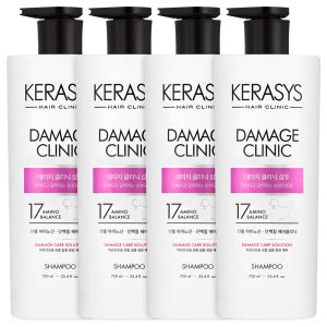 케라시스 데미지 클리닉 샴푸 750ml 4개 대용량 린스 샴프 비듬