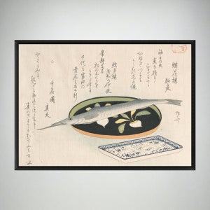 생선그림 학꽁치 일본음식포스터