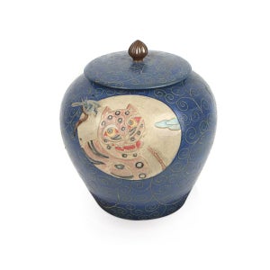 고분청 까치호랑이 뚜껑단지 중