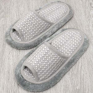 면 피그먼트 네이비블루 청소슬리퍼 벨크로 탈부착형 걸레실내화
