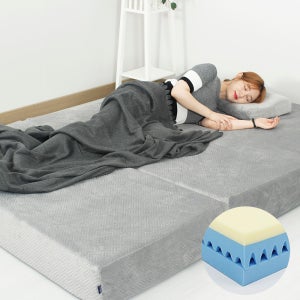 슬릭스 20cm 메모리폼 3단 접이식 토퍼 매트리스 싱글