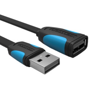 벤션 칼국수형 플랫 USB A M to F 연장케이블 VAS-A10 1.5m, 1개