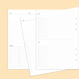 A5 6공 바인더 다이어리 속지 데일리 플래너 이틀식 세로 24h