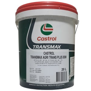 캐스트롤 트랜스맥스 에그리 트랜스 플러스 80W 무색 20L 고성능 트랙터 미션오일 (PTO 유압 겸용) 지게차 콤바인 중장비 ZF 승인 UTTO 기어오일 플루이드424 저격 제품