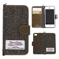 Harris Tweed iPhone SE/5/5S Flip Wallet Case MONOJOY Synthetic PU Leather Folio Wallet Case with 2