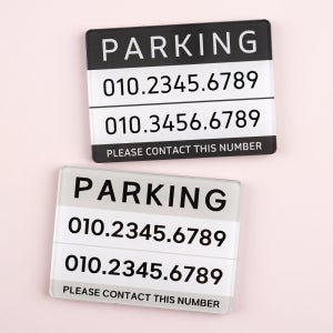 2인용 듀얼 주차번호판 자동차 전화번호판 차량 연락처 알림판 1.티베리 글씨체01