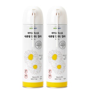 바이오미스트 내츄럴 인섹트 킬라 가정용 피레트린 모기 초파리 빈대 국화꽃 살충제 500ml 무향 x2