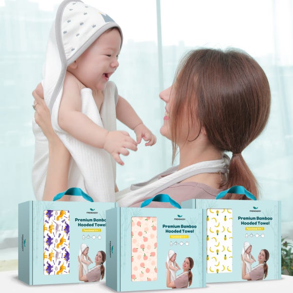 프랜대디 아기목욕타올 밤부 대나무 항균 수건 신생아 유아 목욕타월 앞치마 출산선물