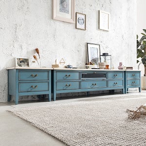 [리체갤러리] 프렌치 빈티지 엔틱가구 디바 협탁거실장 1800 세트