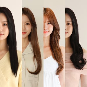 똑딱이 붙임머리 부분 헤어 피스 가발 4가지 스타일 긴머리