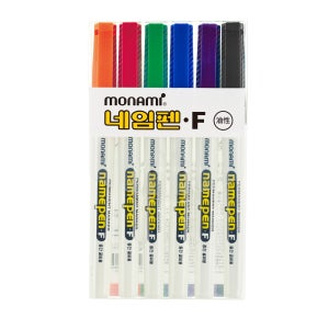 모나미 네임펜 F 중간글씨용 6색세트