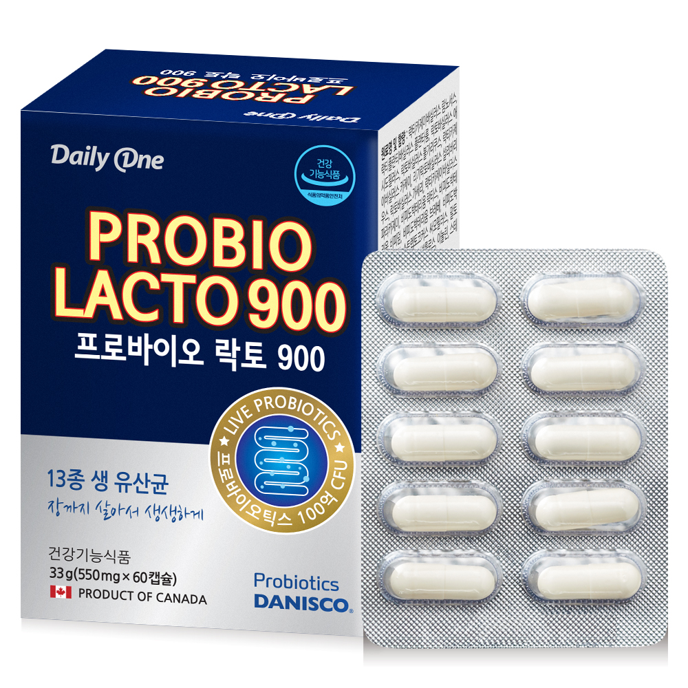 <b>데일리원</b> 프로바이오 락토 900 550mg x 60캡슐