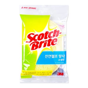 3M 천연펄프 망사수세미 1개입 NET-FO 원형 스폰지 수세미