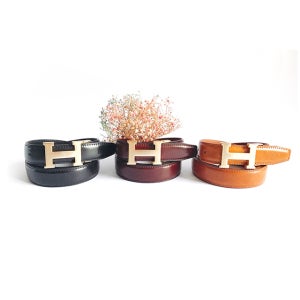 [버클레더] BL1-00123 30mm 골드버클 볼륨 통가죽 정장벨트