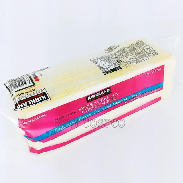 코스트코 커클랜드 스위스 슬라이스 아메리칸 치즈 2.27kg 아이스박스 샌드위치 햄버거