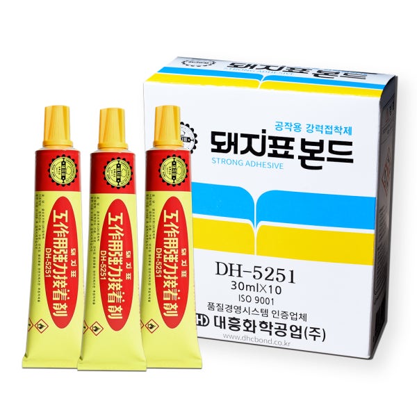 접착제 대흥화학 돼지본드 공업용 접착제 5251 30ml 5250 돼지표