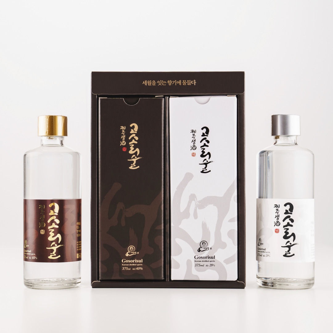 [무료배송] 제주 증류주 고소리술 29도 x 40도 2병 선물세트 375ml 우리술 전통주 제주샘주