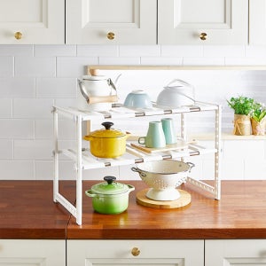 할메이드 주방 싱크대 하부장 길이조절 선반 정리대 싱크인 선반