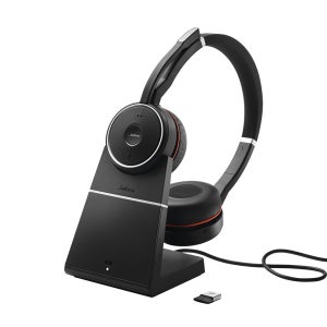 자브라 Jabra Evolve 75 Stereo Plus (충전스탠드 포함) 블루투스 헤드셋/MS Teams 팀즈/Zoom 줌/Skype 스카이프/원격수업/재택근무/온라인수업