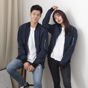 남자여자 항공점퍼 커플 블루종 범버재킷 오버핏 빅사이즈 2XL 블랙 네이비 카키