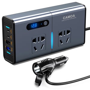 카모아 퀵차지 차량용 인버터 시거잭 200W 자동차 변환기 12V 220V 캠핑 변압기 USB 초고속 충전기
