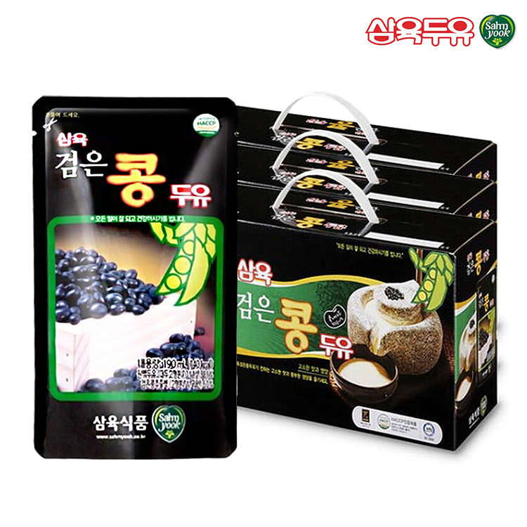 Samyook Soymilk Black Bean Pouch Soy Milk 190ml, 60 packs