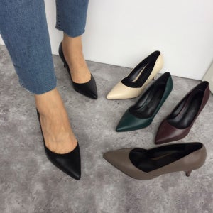 프리미엄 소가죽 스틸레토 미들힐 7cm 수제화