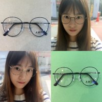 청광 차단 원형 메탈안경/블루라이트 자외선 안경 렌즈포함