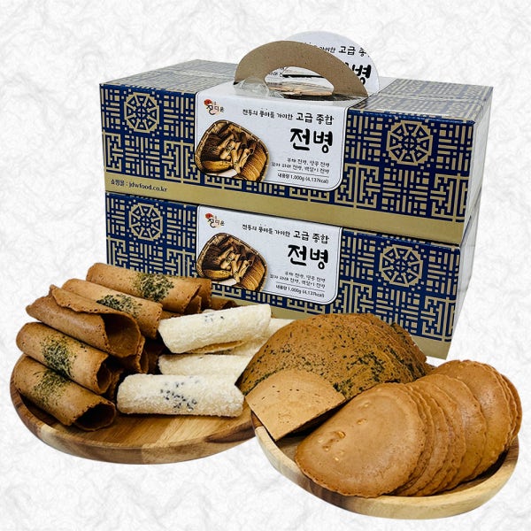 정다운식품 옛날과자 센베이 고급 전병선물세트 대용량 전통과자 1Kg+1Kg (총 2kg)