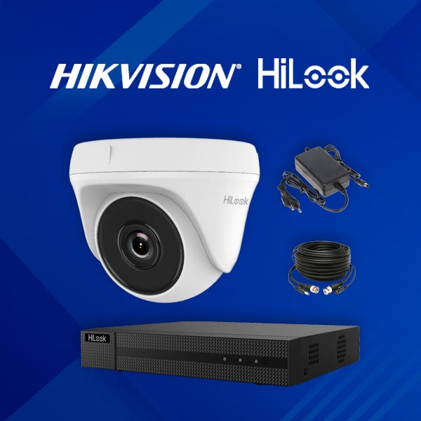 하이크비전 하이룩 500만화소 CCTV 자가설치 세트 실내 매장 농막 4채널 감시 카메라