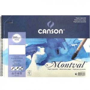 캔손 몽발 수채 스케치북 좌철스프링패드 300g (12매입) 중목 24x32cm - CA807-161