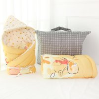[디즈니 정품] 신생아 간절기 겉싸개+패드set (푸 옐로우)