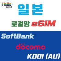 일본 eSIM 소프트뱅크 도코모 데이터 로컬망 이심 핫스팟 유심 여행 e심