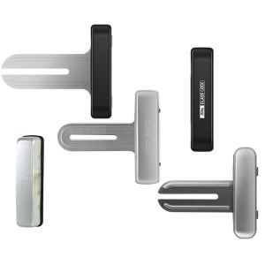 유리문도어락 번호키 날개형 양문홀더 클립형홀더 에버넷 밀레 혜강 강화