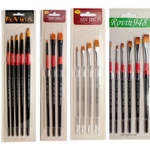 수채화붓 세트 둥근 납작 평붓