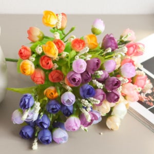 3+2 조화꽃 장식 성묘 인테리어 꽃다발 DIY 장미 수국 석류꽃 국화 카네이션 튤립 벚꽃