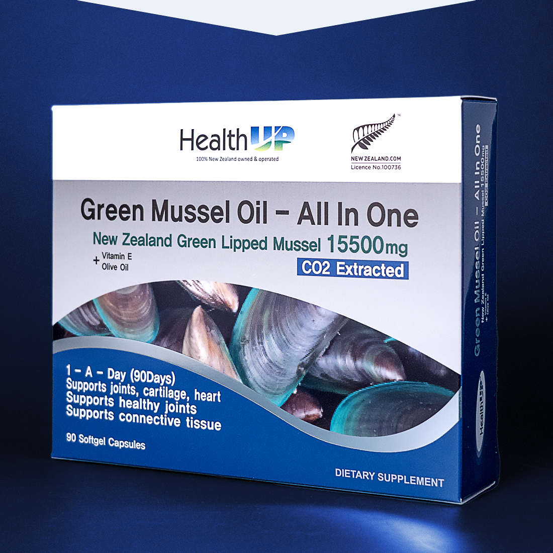 헬스업 뉴질랜드 초록홍합 <b>초록입홍합 오일</b> 15500 90캡슐(3개월) 초록잎 그린 머슬 추출