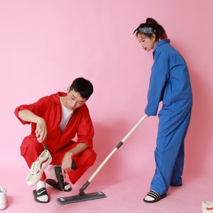 점프수트 빨강 파랑 제복 정비공 공군 컬러플 튀는 체육대회 남녀공용 코스프레 특이한 반티