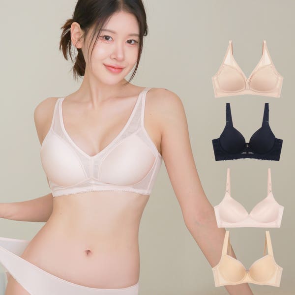 비너스 브라 인견 쿨 메쉬 편한 노와이어 심리스 브라 빅사이즈 몰드 레이스 풀컵 여름 속옷