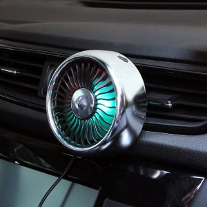 1+1 미모아 차량용 선풍기 3단조절 서큘레이터 공기순환 LED 무드등 송풍구 BZF30