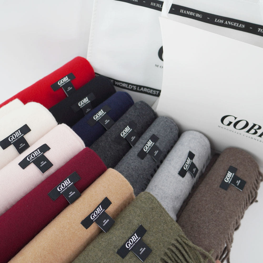 GOBI 고비 캐시미어 베이직 머플러 몽골캐시미어 남자 여자 목도리 130x20cm 블랙 몽골 캐시미어 100%