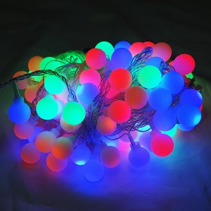 LED 앵두전구 100구 컬러 크리스마스트리 캠핑전구 이벤트 파티 연결형 100P