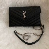 (최종금액) 생로랑 YSL 모노그램 엔벨로프 체인 월렛 은장(시즌색상가능)