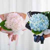 수국꽃다발 핑크 블루 생화 기념일 생일 축하 꽃배달 생화택배