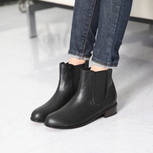천연소가죽 앵클 첼시부츠 4cm