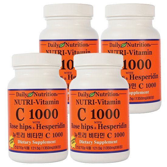 (90정X4병) 뉴트리 <b>비타민C 1000</b> <b>로즈힙</b> 헤스페리딘