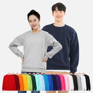 남녀공용 기모 맨투맨 무지 빅사이즈 커플 티셔츠 19컬러