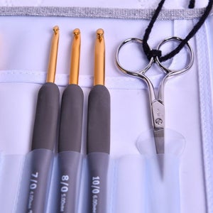 (튤립) 에티모 그레이 프리미엄 모사용 코바늘 세트(실버가위) 가위 코바늘세트 뜨개질용품 뜨개도구 튤립사
