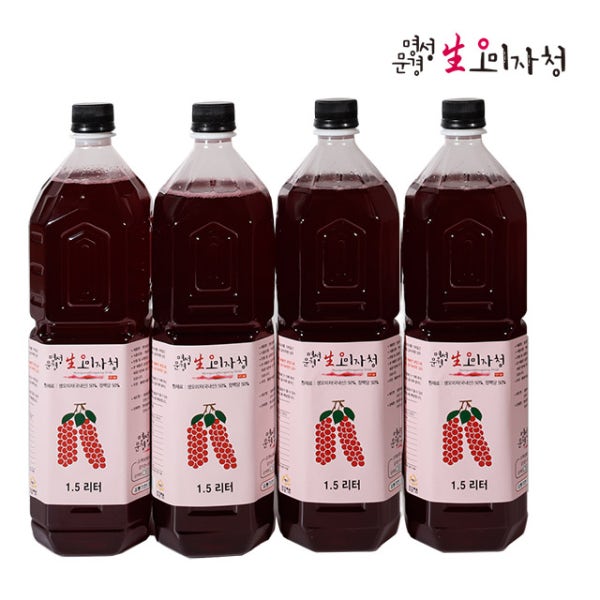 문경 오미자청 원액 엑기스 1500ml 4병 원산지 동문경농협